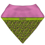 Pink & Lime Green Leopard Bandana Bib (Personalized)