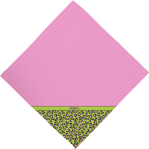 Pink & Lime Green Leopard Bandana - Full View