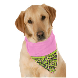 Pink & Lime Green Leopard Dog Bandana Scarf w/ Name or Text