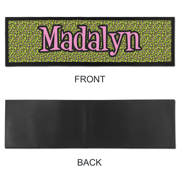 Pink & Lime Green Leopard Bar Mat - Large - APPROVAL