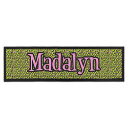Pink & Lime Green Leopard Bar Mat - Large (Personalized)