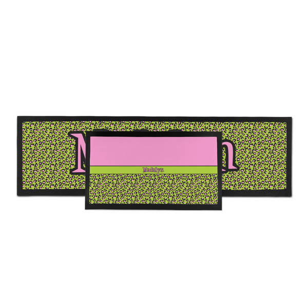 Pink & Lime Green Leopard Bar Mat - Parent Main
