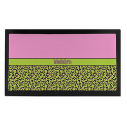 Pink & Lime Green Leopard Bar Mat - Small (Personalized)