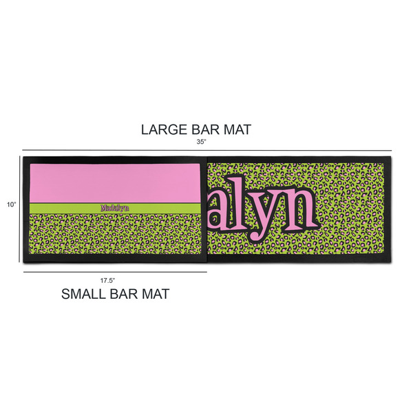 Pink & Lime Green Leopard Bar Mats - Sizing Chart