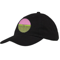 Pink & Lime Green Leopard Baseball Cap - Black (Personalized)