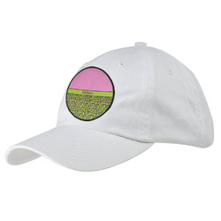 Pink & Lime Green Leopard Baseball Cap - White (Personalized)