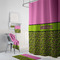 Pink & Lime Green Leopard Bath Towel Sets - 3-piece - In Context