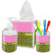 Pink & Lime Green Leopard Bathroom Accessories Set (Personalized)