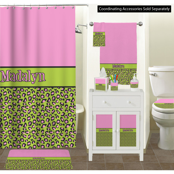 Pink & Lime Green Leopard Bathroom Scene