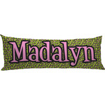 Pink & Lime Green Leopard Body Pillow Case (Personalized)