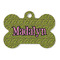 Pink & Lime Green Leopard Bone Shaped Dog ID Tag - Large - Front