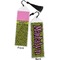 Pink & Lime Green Leopard Bookmark with tassel - Front and Back