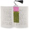 Pink & Lime Green Leopard Bookmark with tassel - In book