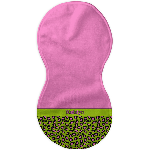 Pink & Lime Green Leopard Burp Peanut Shaped Flat