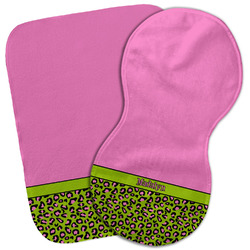 Pink & Lime Green Leopard Burp Cloth (Personalized)