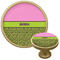 Pink & Lime Green Leopard Cabinet Knob - Gold - Multi Angle