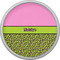Pink & Lime Green Leopard Cabinet Knob - Nickel - Front