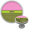 Pink & Lime Green Leopard Cabinet Knob (Silver) (Personalized)