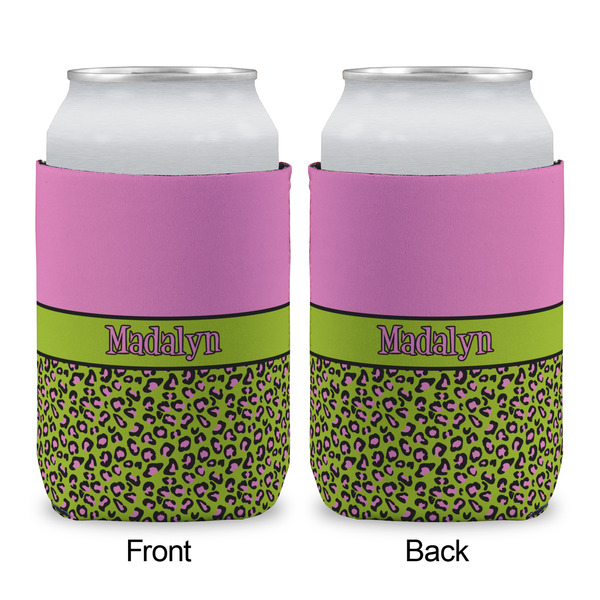 Pink & Lime Green Leopard Can Sleeve - APPROVAL (single)