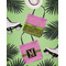 Pink & Lime Green Leopard Canvas Tote Lifestyle Front and Back- 13x13