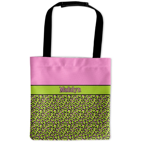 Custom Pink & Lime Green Leopard Auto Back Seat Organizer Bag (Personalized)