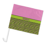 Pink & Lime Green Leopard Car Flag (Personalized)