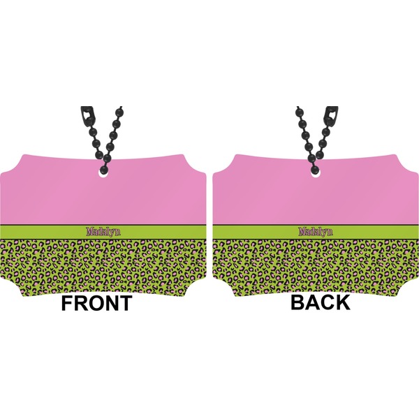 Pink & Lime Green Leopard Car Ornament - Berlin (Approval)