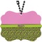 Pink & Lime Green Leopard Car Ornament (Front)