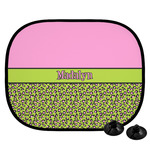 Pink & Lime Green Leopard Car Side Window Sun Shade (Personalized)