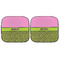 Pink & Lime Green Leopard Car Sun Shades - FRONT