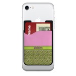 Pink & Lime Green Leopard 2-in-1 Cell Phone Credit Card Holder & Screen Cleaner (Personalized)