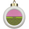 Pink & Lime Green Leopard Ceramic Ball Ornament (Personalized)