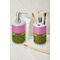 Pink & Lime Green Leopard Ceramic Bathroom Accessories - LIFESTYLE (toothbrush holder & soap dispenser)