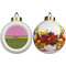 Pink & Lime Green Leopard Ceramic Christmas Ornament - Poinsettias (APPROVAL)