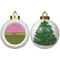 Pink & Lime Green Leopard Ceramic Christmas Ornament - X-Mas Tree (APPROVAL)