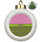 Pink & Lime Green Leopard Ceramic Christmas Ornament - Xmas Tree (Front View)