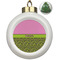 Pink & Lime Green Leopard Ceramic Ball Ornament - Christmas Tree (Personalized)