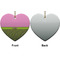 Pink & Lime Green Leopard Ceramic Flat Ornament - Heart Front & Back (APPROVAL)