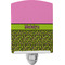 Pink & Lime Green Leopard Ceramic Night Light w/ Name or Text