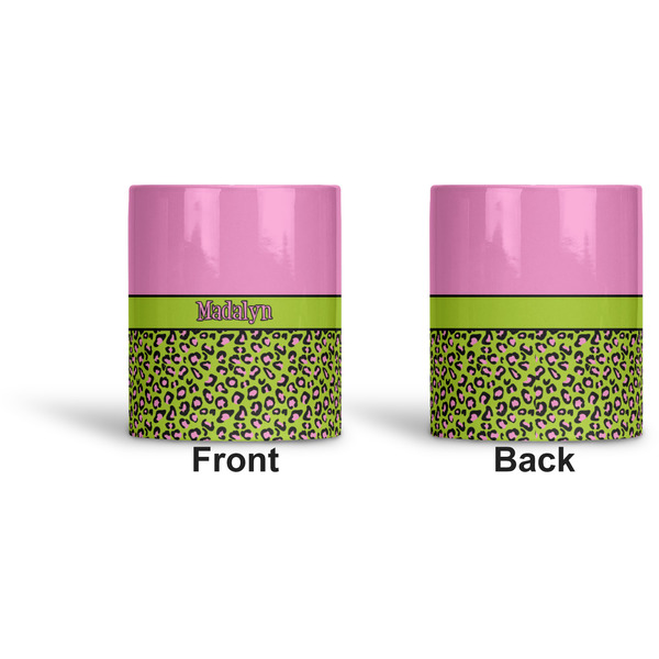 Pink & Lime Green Leopard Ceramic Pen Holder - Apvl