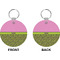 Pink & Lime Green Leopard Circle Keychain (Front + Back)