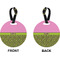 Pink & Lime Green Leopard Circle Luggage Tag (Front + Back)