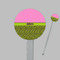 Pink & Lime Green Leopard Clear Plastic 7" Stir Stick - Round - Closeup