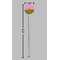 Pink & Lime Green Leopard Clear Plastic 7" Stir Stick - Round - Dimensions