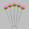 Pink & Lime Green Leopard Clear Plastic 7" Stir Stick - Round - Fan View