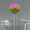 Pink & Lime Green Leopard Clear Plastic 7" Stir Stick - Round - Main