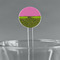 Pink & Lime Green Leopard 7" Round Plastic Stir Sticks - Clear (Personalized)