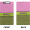 Pink & Lime Green Leopard Clipboard (Legal) (Front + Back)