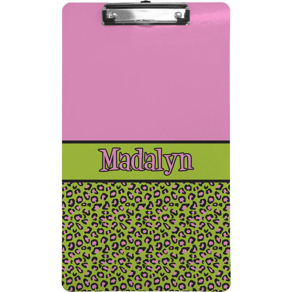 Pink & Lime Green Leopard Clipboard (Legal)