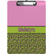 Pink & Lime Green Leopard Clipboard (Letter Size) w/ Name or Text